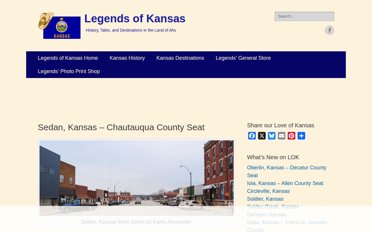Sedan history page discussing an early Chautauqua County jail