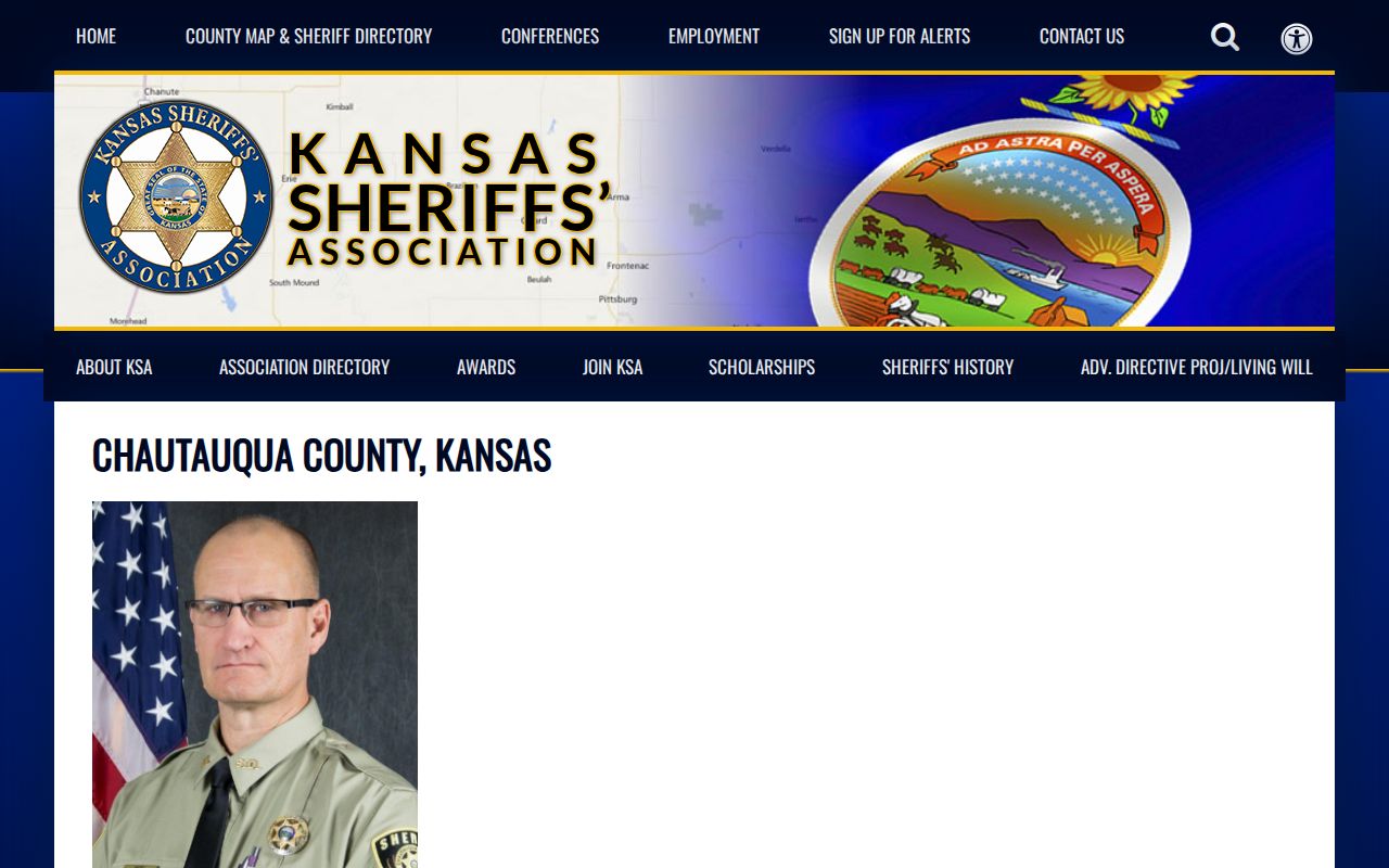 Kansas Sheriffs' Association directory entry for the Chautauqua County Sheriff